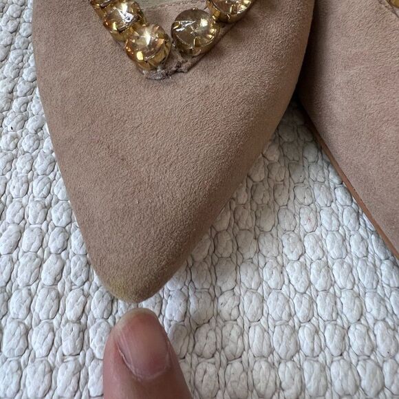 Anthropologie Guilhermina Femme Flats Women's Size 5 Sparkly Studs Slip Ons - Picture 14 of 15